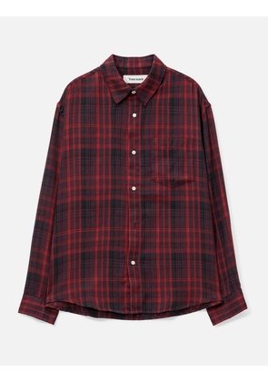 Washed Cotton Blend Check Shirt