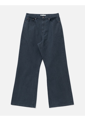 Washed Cotton Twill Loose Flared Jeans