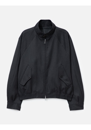 Striped Wool Blend Harrington Jacket