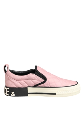 Pink Quilted Nylon Slip-On Sneaker Shoes - EU36/US5.5