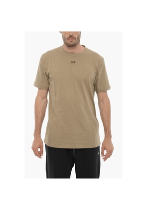 Off-White Slim Fit Crew-neck T-Shirt with Embroidered Logo - 3XL