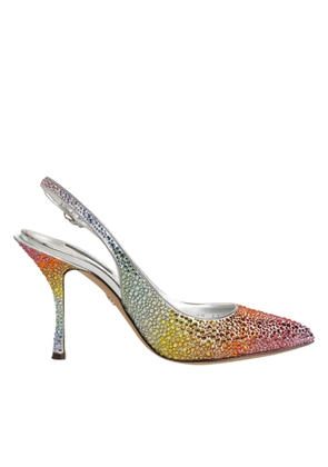 Dolce & Gabbana Multicolor Sequin Slingback Pumps Shoes - EU35/US4.5