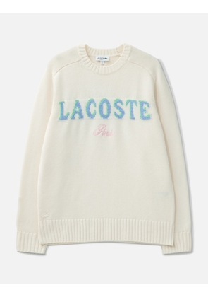 Intarsia Branded Wool Sweater