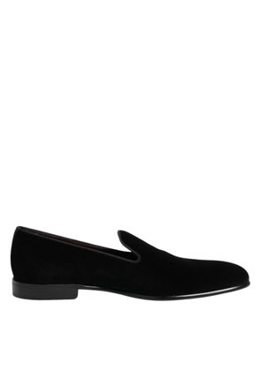 Black Velvet Slip On Loafers Men Formal Shoes - EU40/US7