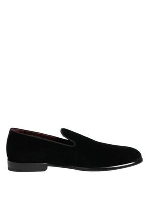 Black Velvet Loafers Formal Men Dress Shoes - EU40/US7