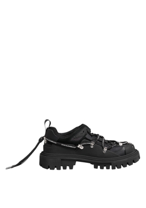 Black Low Top Lace Up Trekking Sneakers Shoes - EU39/US6