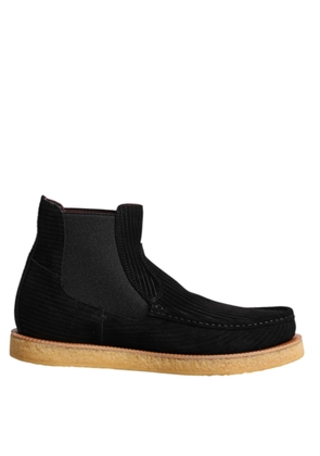 Black Calf Suede Slip On Ankle Boots Shoes - EU39/US6