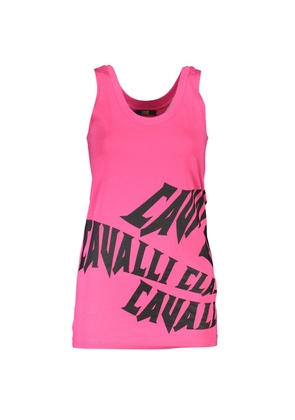 Cavalli Class Pink Cotton Tank Top - S