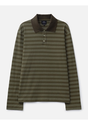 Long-Sleeve Striped Polo Shirt
