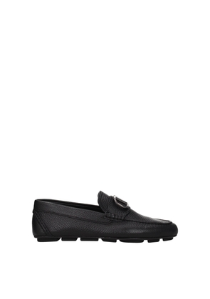 Valentino Garavani Black Leather Slip-On Loafers - EU40.5/US7.5