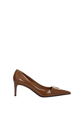 Dolce & Gabbana Brown Leather High Heel Pumps - EU37.5/US7.5
