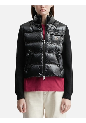 Padded Zip-Up Wool Cardigan