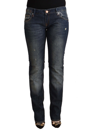 Acht Blue Washed Cotton Low Waist Skinny Denim Jeans - W26