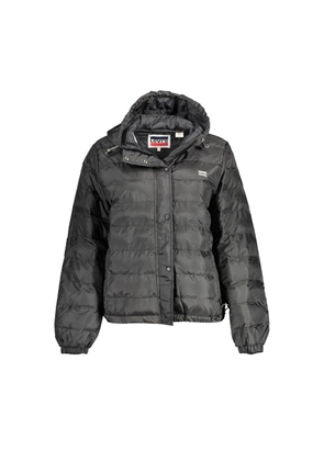 Black Polyester Jackets & Coat - S