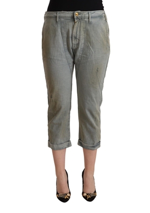 CYCLE Gray 100% Cotton Mid Waist Skinny Cropped Pants - W27