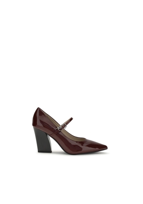 PINKO Bordeaux Calf Leather Bos Taurus High Heel Pumps - EU37/US7