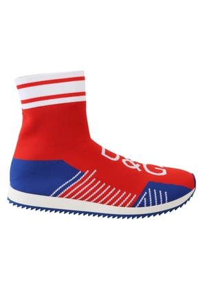 Dolce & Gabbana Blue Red Sorrento Logo Sneakers Socks Shoes - EU40.5/US7.5