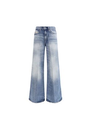 Diesel Light Blue Cotton Bootcut Jeans - 26