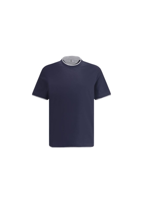 Brunello Cucinelli Blue Cotton T-Shirt - M