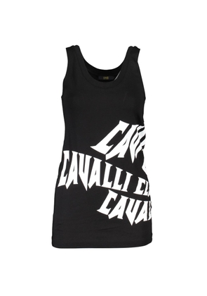 Cavalli Class Black Cotton Tank Top - S