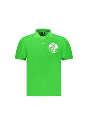 Green Cotton Men Polo Shirt - XXL