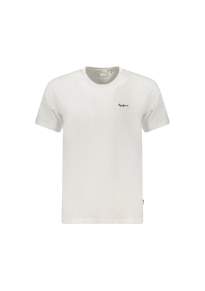 White Cotton Men T-Shirt - L