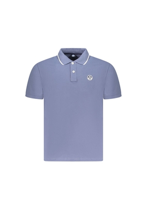 Blue Cotton Men Polo Shirt - XL