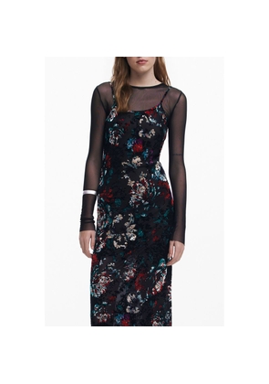 Desigual Black Polyester Dress - S