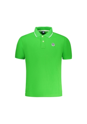 Green Cotton Men Polo Shirt - XL