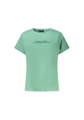 Green Cotton Tops & T-Shirt - S