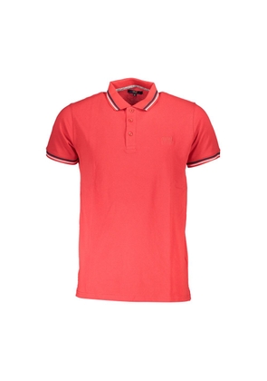 Red Cotton Men Polo Shirt - XL
