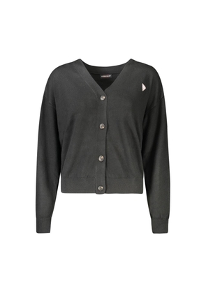 Black Polyester Women Cardigan - S