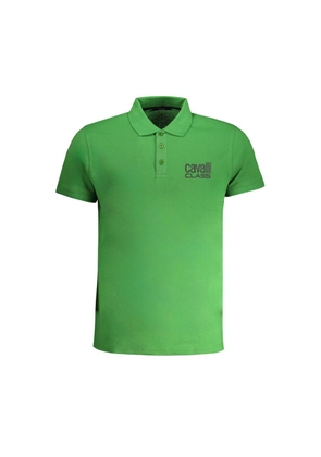 Green Cotton Polo Shirt - L