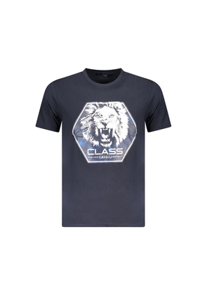 Blue Cotton Men T-Shirt - M