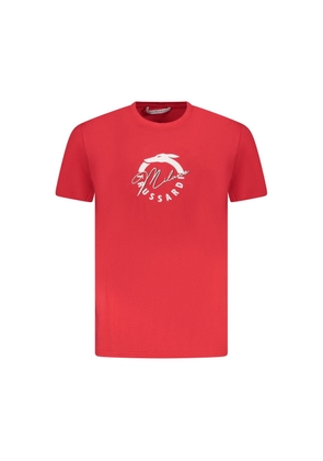 Red Cotton Men T-Shirt - M