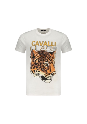 White Cotton Men T-Shirt - L