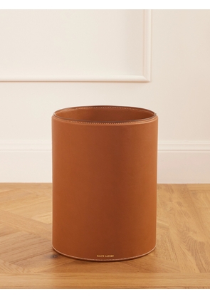Ralph Lauren Home - Brennan Leather Waste Bin - Brown - One size