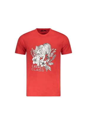 Red Cotton Men T-Shirt - L