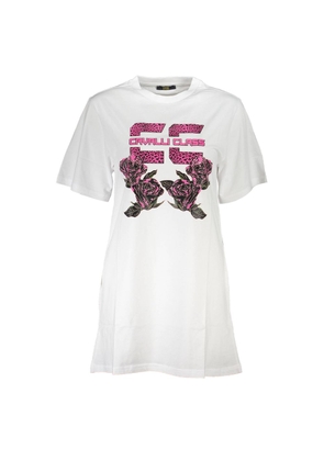 White Cotton Women Dress - L