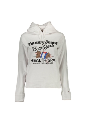 White Cotton Women Sweater - L