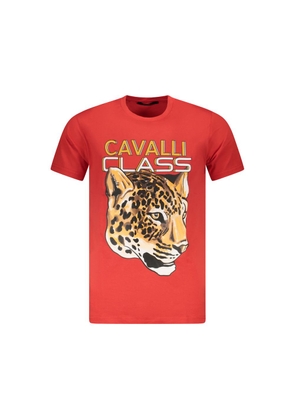 Red Cotton Men T-Shirt - L