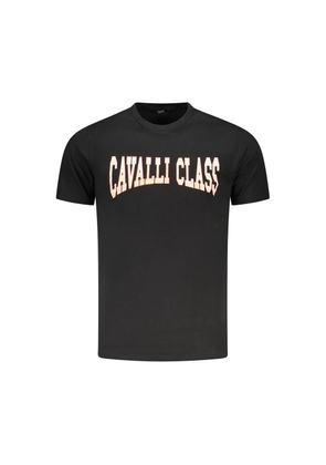 Black Cotton Men T-Shirt - L