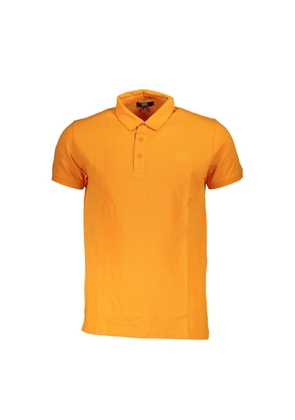 Orange Cotton Men Polo Shirt - XXL