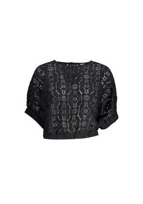 Black Polyester Tops & T-Shirt - L