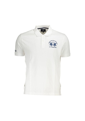 White Cotton Men Polo Shirt - XL
