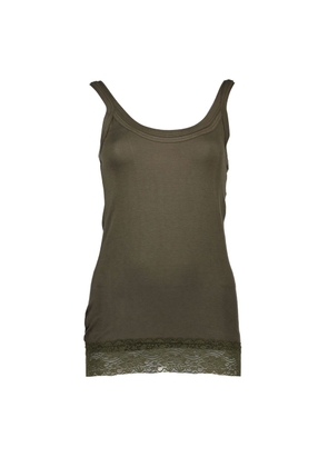 Green Cotton Women Tank - XS