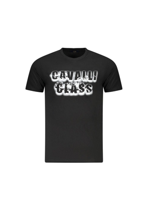 Black Cotton Men T-Shirt - L