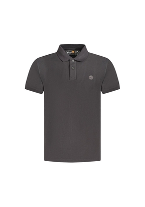 Black Cotton Men Polo Shirt - M