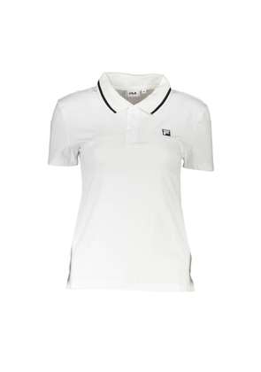 White Cotton Womens Polo Shirt - L