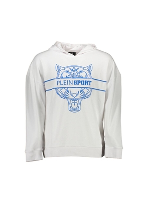 White Cotton Men Sweater - M